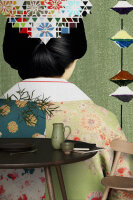 Fototapete Walls by Patel 4 m x 2,7 m Japanischer Stil Grün   Raum 3