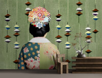 Fototapete Walls by Patel 4 m x 2,7 m Japanischer Stil Grün   Raum 4