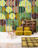 Fototapete Walls by Patel 4 m x 2,7 m Kreise Gelb...