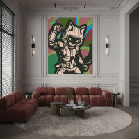Fototapete Walls by Patel 4 m x 2,7 m Manga Grün Rosa  Raum 4