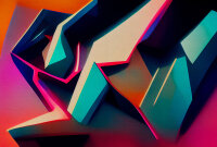 Fototapete Walls by Patel 4 m x 2,7 m 3D Pink Türkis...