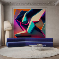 Fototapete Walls by Patel 4 m x 2,7 m 3D Pink Türkis...