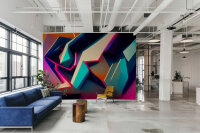 Fototapete Walls by Patel 4 m x 2,7 m 3D Pink Türkis  Raum 4