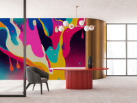 Fototapete Walls by Patel 4 m x 2,7 m 3D Pink Türkis...