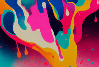 Fototapete Walls by Patel 4 m x 2,7 m 3D Pink Türkis Gelb Raum 5