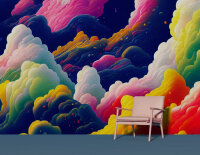 Fototapete Walls by Patel 4 m x 2,7 m Wolken Dunkelblau Pink Orange Raum 4