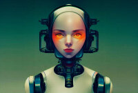 Fototapete Walls by Patel 4 m x 2,7 m Roboter Grün...