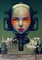 Fototapete Walls by Patel 4 m x 2,7 m Roboter Grün...