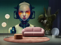 Fototapete Walls by Patel 4 m x 2,7 m Roboter Grün   Raum 3