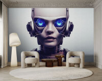 Fototapete Walls by Patel 4 m x 2,7 m Roboter Grau   Raum 2