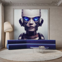 Fototapete Walls by Patel 4 m x 2,7 m Roboter Grau   Raum 3