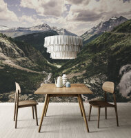 Fototapete Walls by Patel 4 m x 2,7 m Landschaft Grün Grau  Raum 4