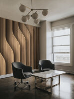 Fototapete Walls by Patel 4 m x 2,7 m Holzpaneel Hellbraun   Raum 3