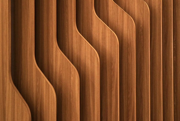 Fototapete Walls by Patel 4 m x 2,7 m Holzpaneel Braun   Raum 1