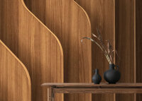 Fototapete Walls by Patel 4 m x 2,7 m Holzpaneel Braun   Raum 4