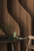Fototapete Walls by Patel 4 m x 2,7 m Holzpaneel Dunkelbraun   Raum 4