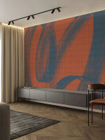 Fototapete Walls by Patel 5 m x 2,7 m Kunst Rot Petrol  Raum 4