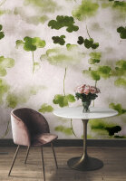Fototapete Walls by Patel 4 m x 2,7 m Blätter Grün Creme  Raum 4