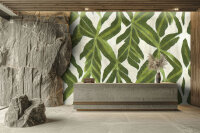 Fototapete Walls by Patel 4 m x 2,7 m Blätter Grün Creme  Raum 4