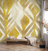 Fototapete Walls by Patel 4 m x 2,7 m Geometrisch Gelb Beige Hellbraun Raum 3