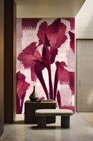 Fototapete Walls by Patel 4 m x 2,7 m Blumen Dunkelrot Pink Creme Raum 3