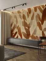 Fototapete Walls by Patel 5,4 m x 2,7 m Blätter Braun Beige  Raum 4