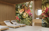 Fototapete Walls by Patel 4 m x 2,7 m Dschungel Grün Orange  Raum 4