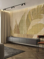 Fototapete Walls by Patel 4 m x 2,7 m Blätter Grün Beige  Raum 3