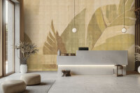 Fototapete Walls by Patel 4 m x 2,7 m Blätter Grün Beige  Raum 4