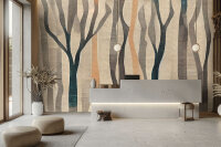 Fototapete Walls by Patel 5 m x 2,7 m Bäume Beige Braun Petrol Raum 4