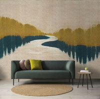 Fototapete Walls by Patel 5 m x 2,7 m Landschaft Beige Ocker Petrol Raum 3