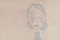 Fototapete Walls by Patel 4 m x 2,7 m Frau Beige Grau...