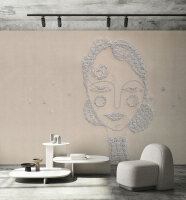 Fototapete Walls by Patel 4 m x 2,7 m Frau Beige Grau  Raum 3