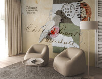 Fototapete Walls by Patel 4 m x 2,7 m Brief Beige Braun Grün Raum 5