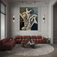 Fototapete Walls by Patel 4 m x 2,7 m Vögel Schwarz Beige  Raum 4