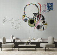 Fototapete Walls by Patel 4 m x 2,7 m Brief Grau Schwarz...