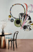Fototapete Walls by Patel 4 m x 2,7 m Brief Grau Schwarz  Raum 3