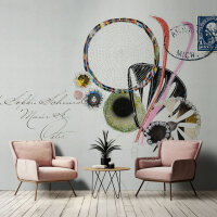 Fototapete Walls by Patel 4 m x 2,7 m Brief Grau Schwarz  Raum 4