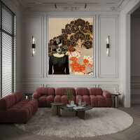 Fototapete Walls by Patel 4 m x 2,7 m Pflanzen Beige Schwarz  Raum 5