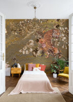 Fototapete Walls by Patel 4 m x 2,7 m Tiger Gold Grau...