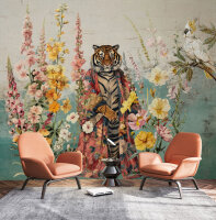 Fototapete Walls by Patel 4 m x 2,7 m Tiger Türkis...