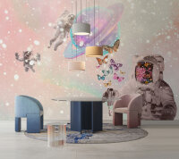 Fototapete Walls by Patel 4 m x 2,7 m Weltraum Rosa Lila Blau Raum 4