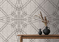 Fototapete Walls by Patel 4 m x 2,7 m Linien Beige Braun  Raum 4