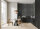 Fototapete Walls by Patel 4 m x 2,7 m Linien Anthrazit Beige  Raum 2