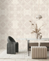 Fototapete Walls by Patel 4 m x 2,7 m Linien Beige Rosa  Raum 3