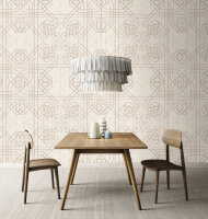Fototapete Walls by Patel 4 m x 2,7 m Linien Beige Rosa  Raum 4