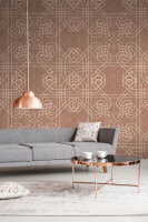 Fototapete Walls by Patel 4 m x 2,7 m Linien Braun Beige  Raum 3