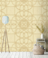 Fototapete Walls by Patel 4 m x 2,7 m Linien Gelb   Raum 2