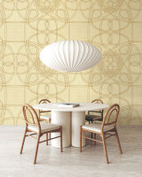 Fototapete Walls by Patel 4 m x 2,7 m Linien Gelb   Raum 3