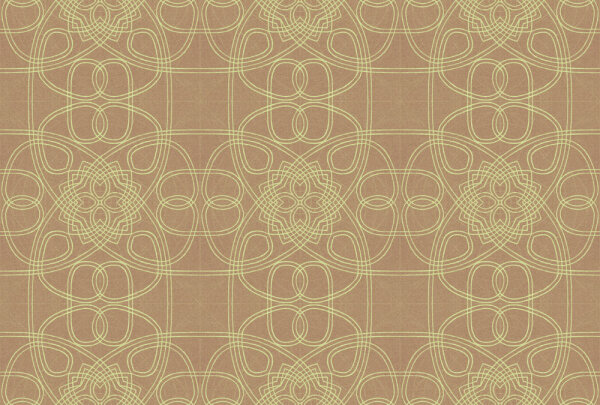 Fototapete Walls by Patel 4 m x 2,7 m Linien Braun Grün  Raum 1